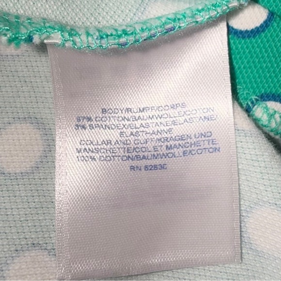 LANDS END Polka Dot Collared Polo Dress - Green/White Medium - Picture 7 of 11